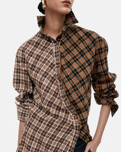 기타 TWIST CHECK SHIRTS atb1361w(BROWN)