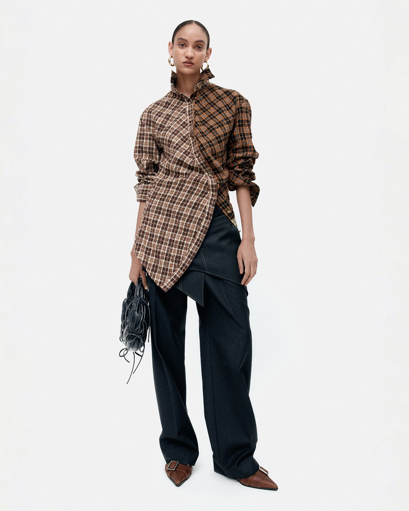 TWIST CHECK SHIRTS atb1361w(BROWN) – Andersson Bell