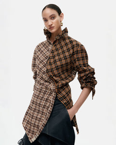 기타 TWIST CHECK SHIRTS atb1361w(BROWN)