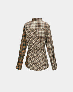 기타 TWIST CHECK SHIRTS atb1361w(BROWN)