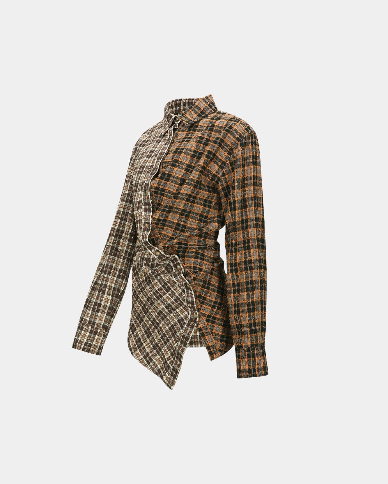 기타 TWIST CHECK SHIRTS atb1361w(BROWN)