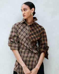 기타 TWIST CHECK SHIRTS atb1361w(BROWN)