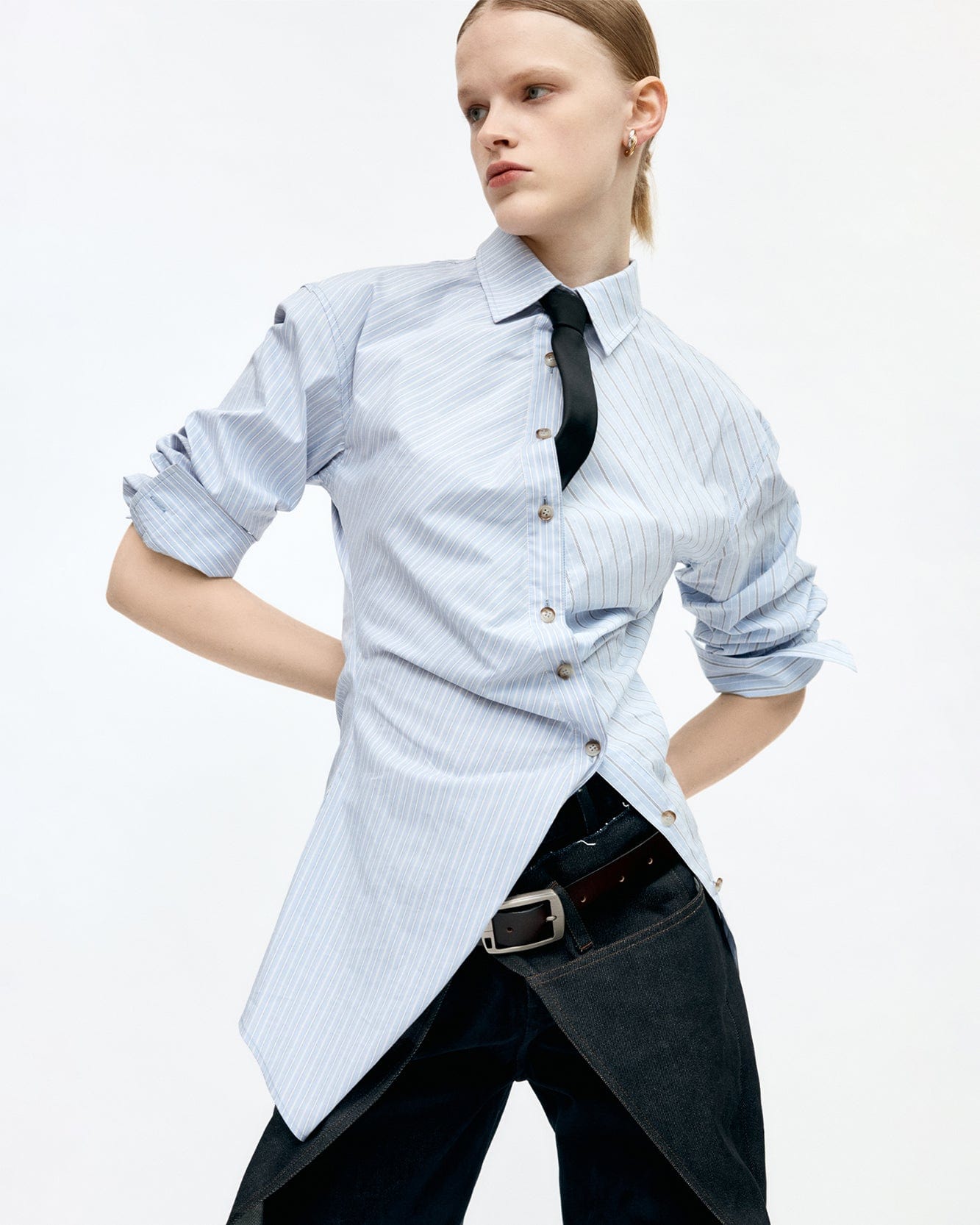 기타 TWIST STRIPE SHIRTS atb1362w(BLUE)