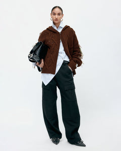 기타 UNISEX ARGYLE FISHERMAN HOOD ZIP-UP atb1347u(BROWN)