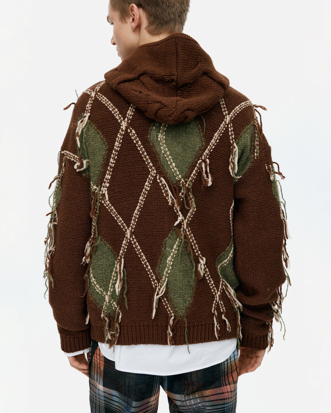 기타 UNISEX ARGYLE FISHERMAN HOOD ZIP-UP atb1347u(BROWN)