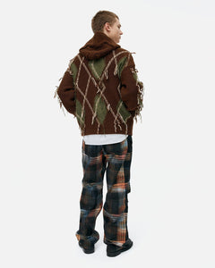 기타 UNISEX ARGYLE FISHERMAN HOOD ZIP-UP atb1347u(BROWN)