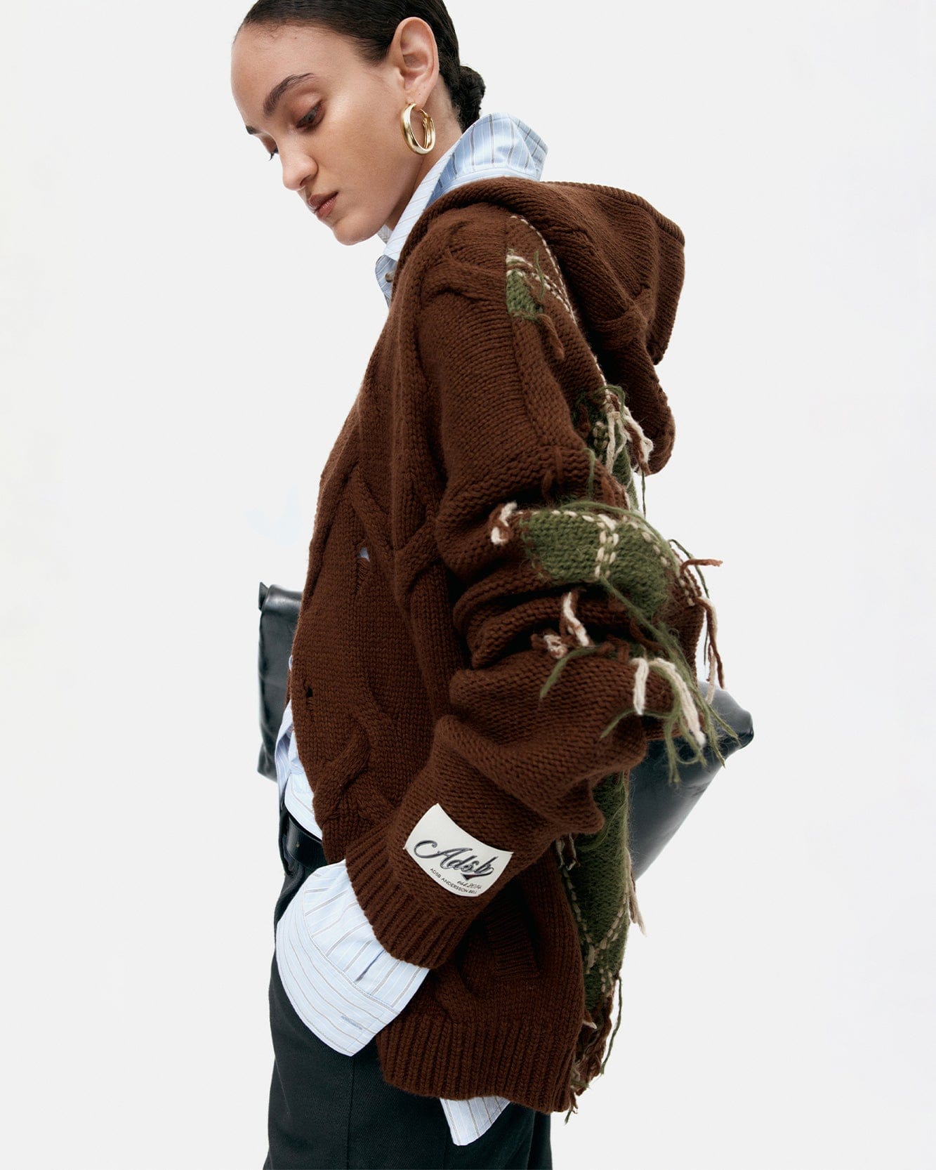 기타 UNISEX ARGYLE FISHERMAN HOOD ZIP-UP atb1347u(BROWN)