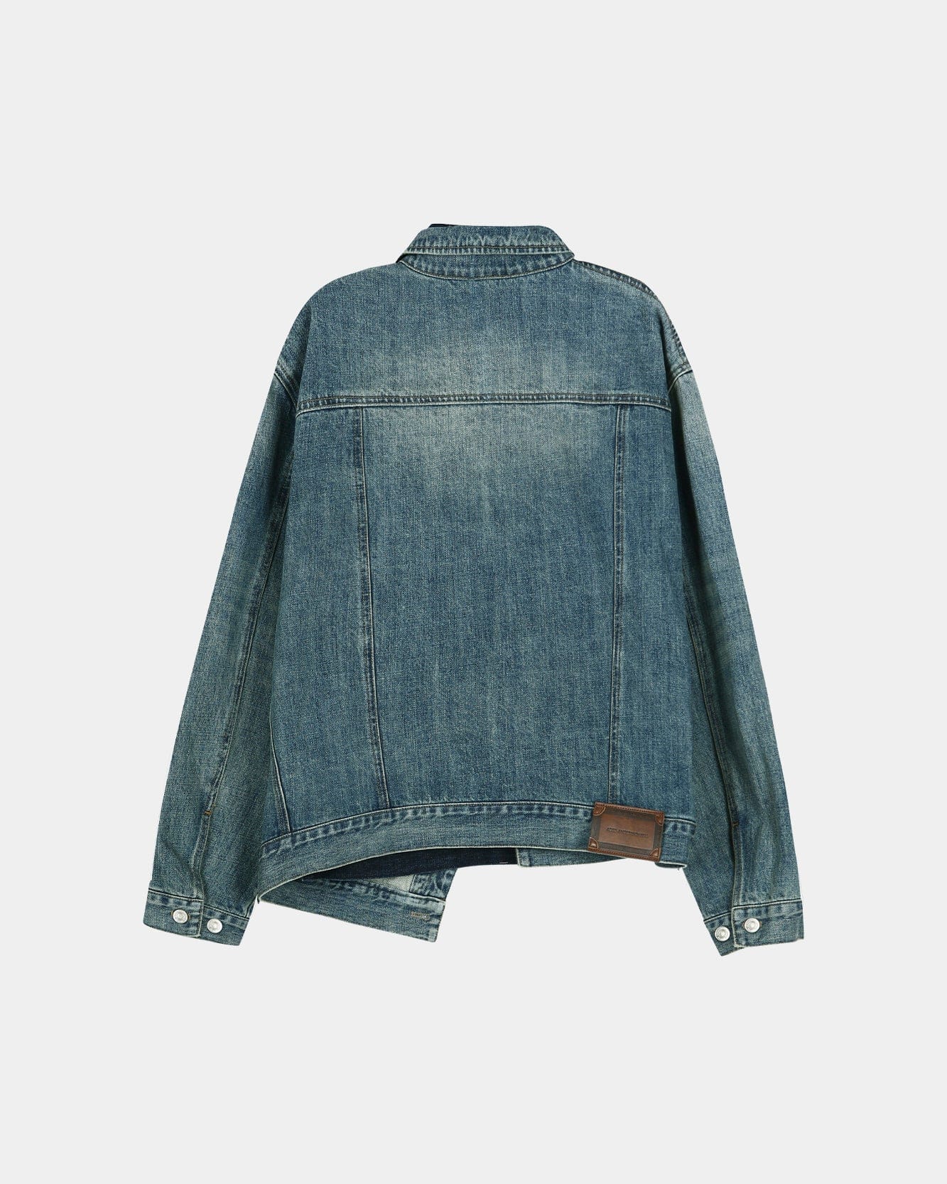 UNISEX ASYMMETRIC LAYERED DENIM JACKET awa747u(BLUE) – Andersson Bell