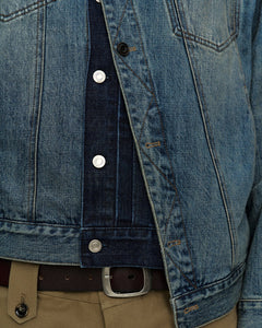 UNISEX ASYMMETRIC LAYERED DENIM JACKET awa747u(BLUE) – Andersson Bell
