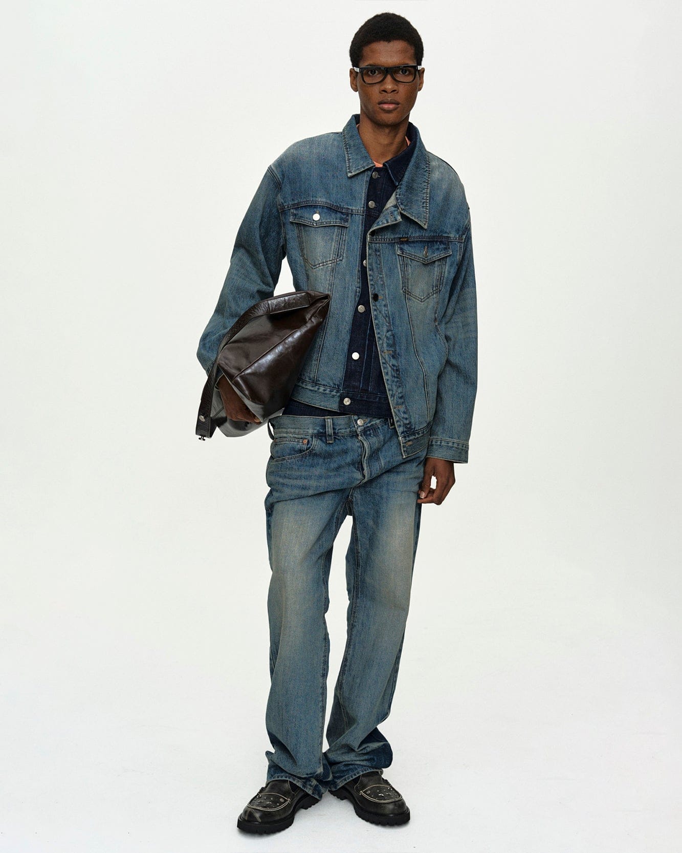 RESTOCK] UNISEX ASYMMETRIC LAYERED WIDE-LEG JEANS apa871u(BLUE