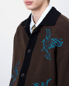 기타 UNISEX BIRD INTARSIA CARDIGAN atb1371u(BROWN)