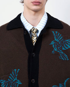 기타 UNISEX BIRD INTARSIA CARDIGAN atb1371u(BROWN)