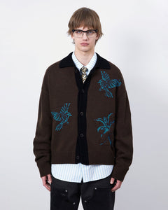 기타 UNISEX BIRD INTARSIA CARDIGAN atb1371u(BROWN)