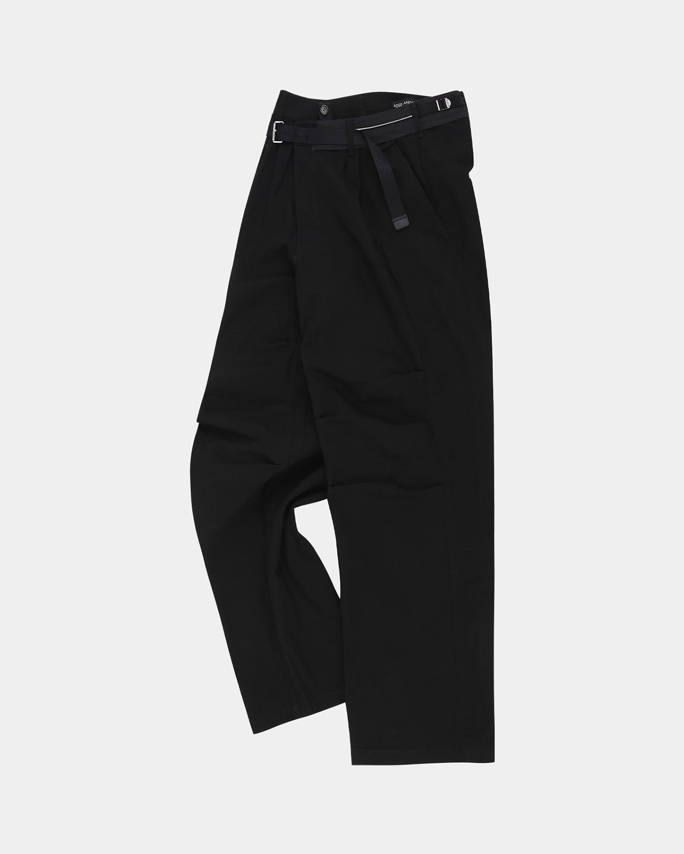 【ANDERSSON BELL】 UNISEX BLACK CROSS-OVER WIDE JEANS UNISEX BLACK CROSS-OVER WIDE JEANS apa804u(BLACK