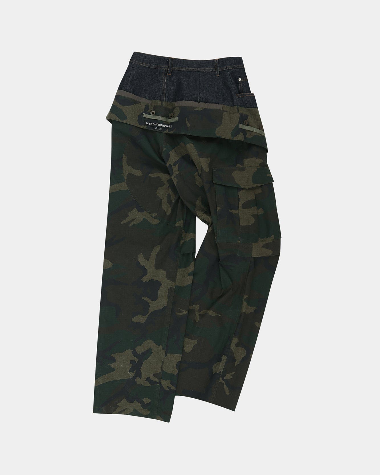 기타 UNISEX CAMOUFLAGE DOUBLE WAIST WORK WIDE-LEG JEANS apa853u(NAVY/GREEN)