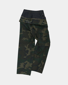 기타 UNISEX CAMOUFLAGE DOUBLE WAIST WORK WIDE-LEG JEANS apa853u(NAVY/GREEN)