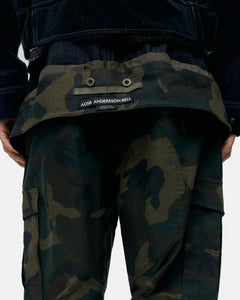 기타 UNISEX CAMOUFLAGE DOUBLE WAIST WORK WIDE-LEG JEANS apa853u(NAVY/GREEN)