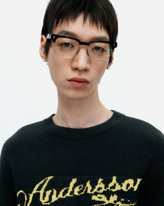 기타 UNISEX CASHMERE ROSE CREW-NECK SWEATER atb1372u(BLACK)