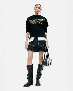 기타 UNISEX CASHMERE ROSE CREW-NECK SWEATER atb1372u(BLACK)