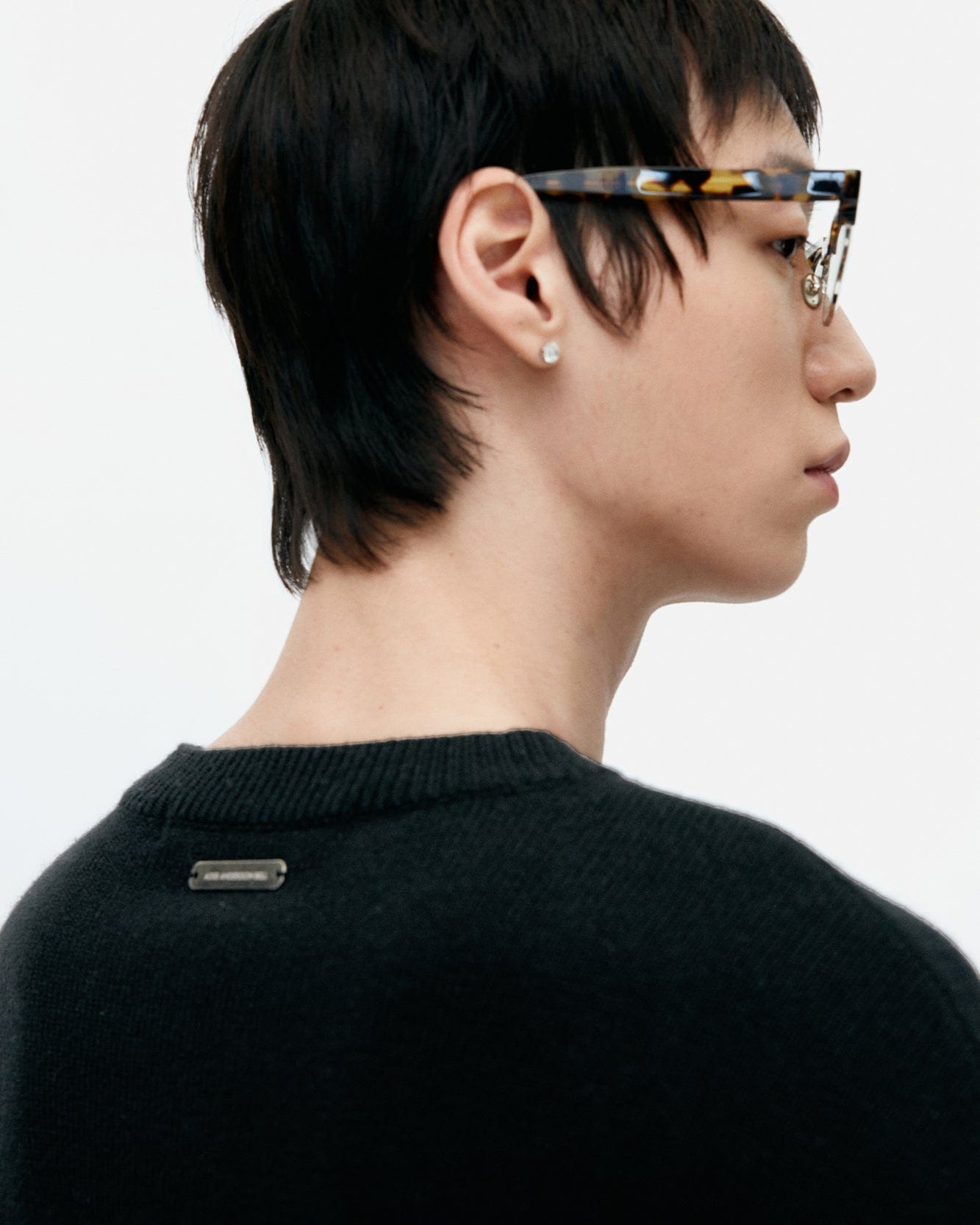 기타 UNISEX CASHMERE ROSE CREW-NECK SWEATER atb1372u(BLACK)