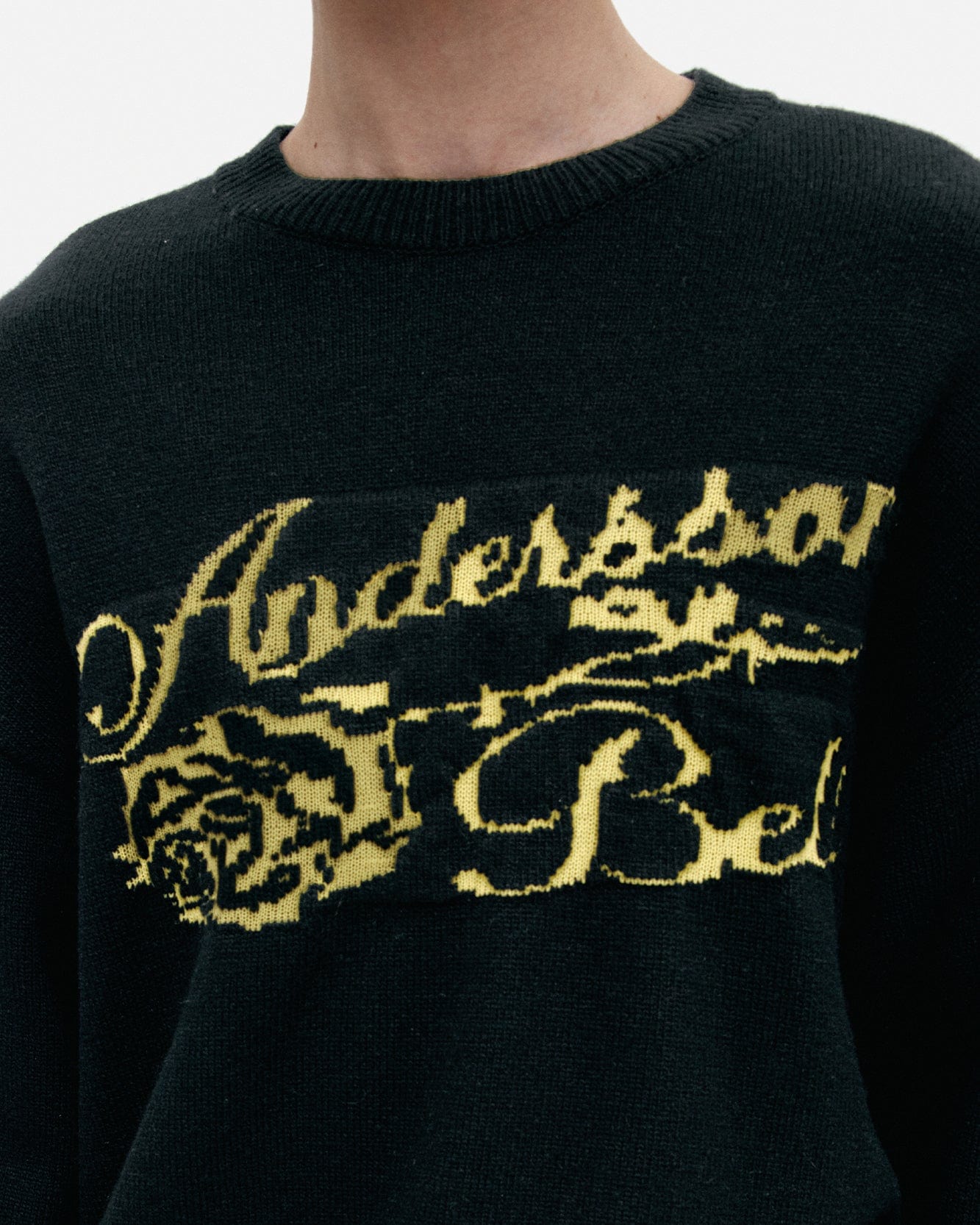 기타 UNISEX CASHMERE ROSE CREW-NECK SWEATER atb1372u(BLACK)