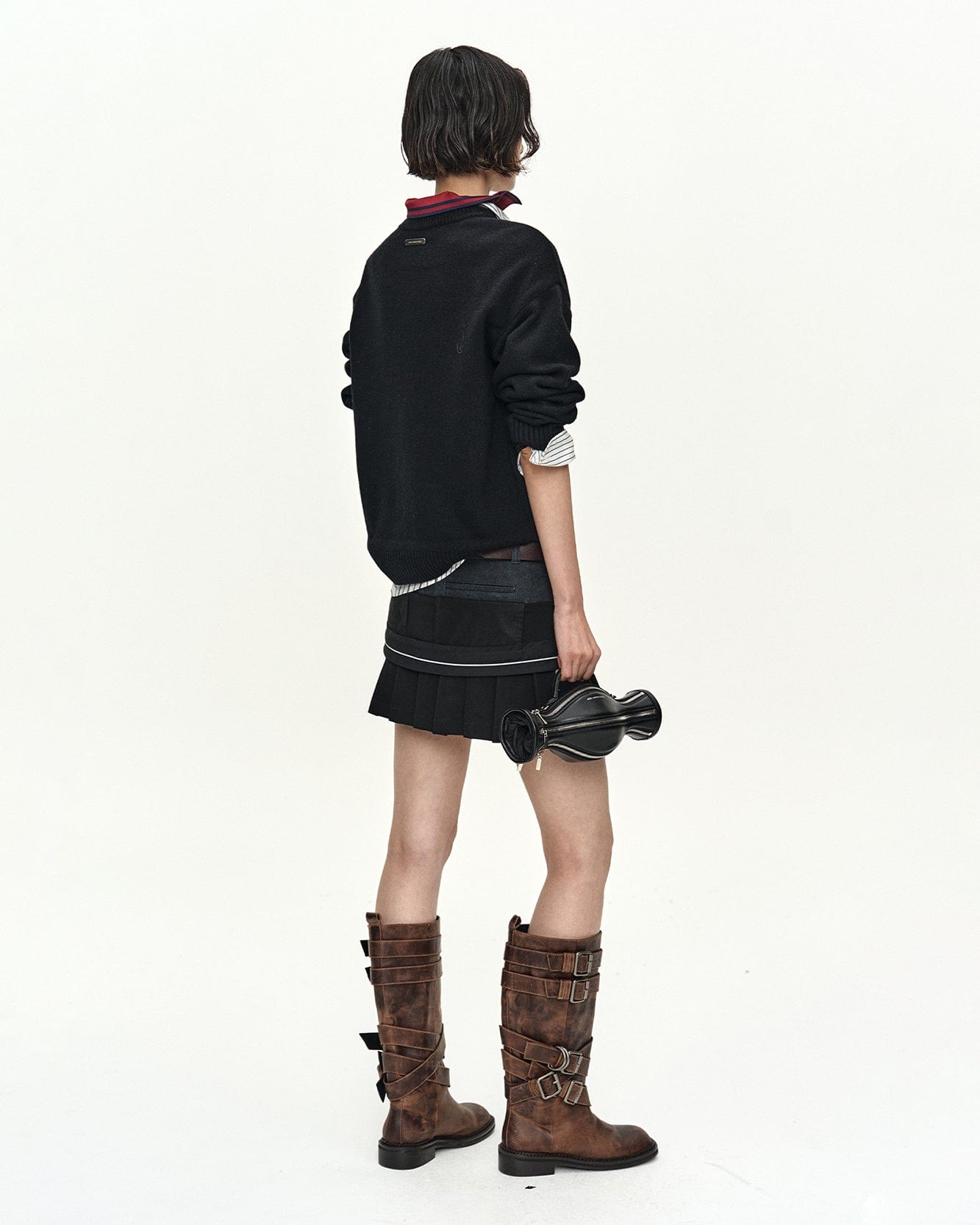 기타 UNISEX CASHMERE ROSE CREW-NECK SWEATER atb1372u(BLACK)