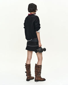 기타 UNISEX CASHMERE ROSE CREW-NECK SWEATER atb1372u(BLACK)