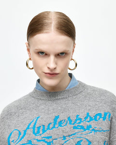 기타 UNISEX CASHMERE ROSE CREW-NECK SWEATER atb1372u(GREY)