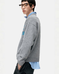 기타 UNISEX CASHMERE ROSE CREW-NECK SWEATER atb1372u(GREY)