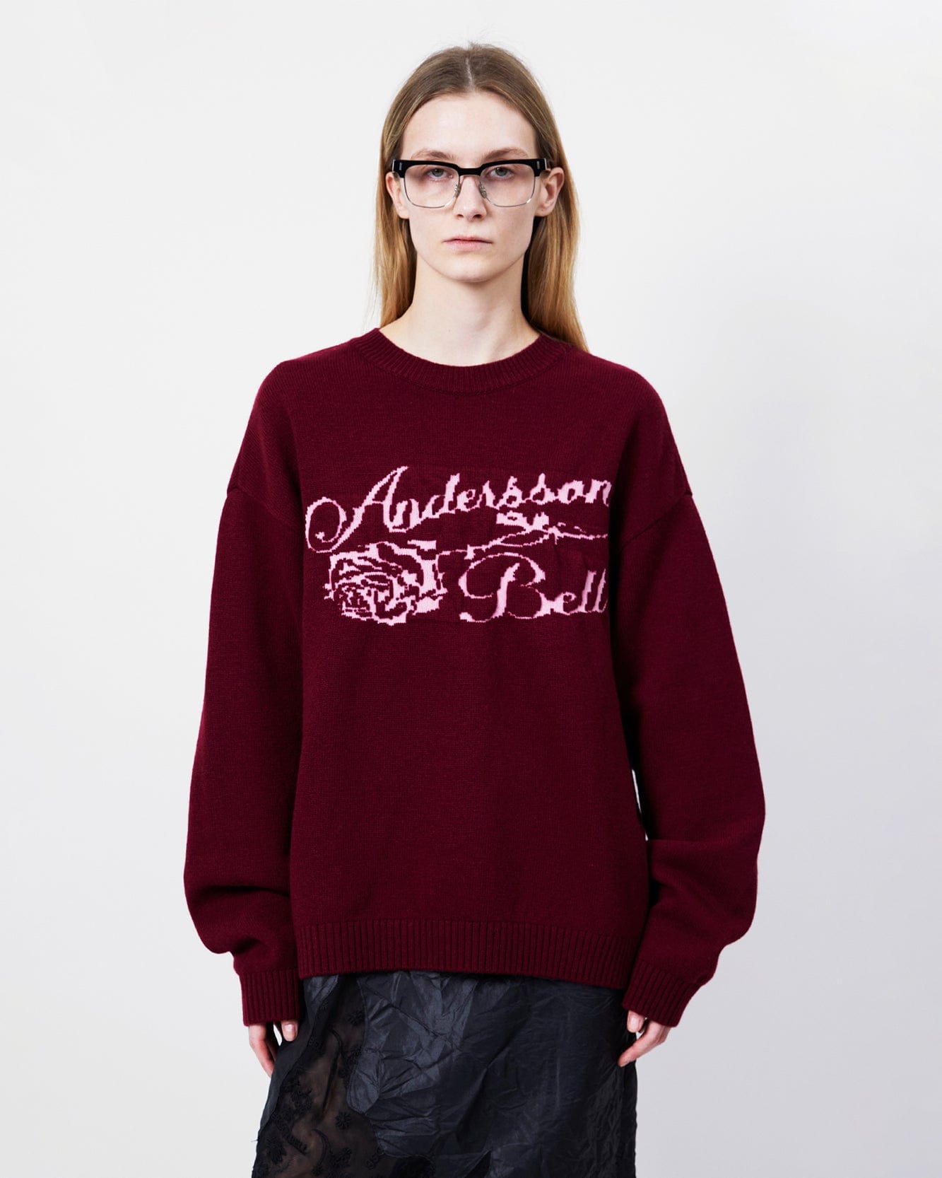 기타 UNISEX CASHMERE ROSE CREW-NECK SWEATER atb1372u(LILAC)