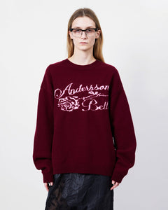 기타 UNISEX CASHMERE ROSE CREW-NECK SWEATER atb1372u(LILAC)