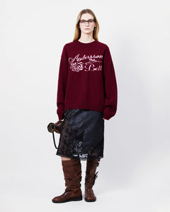 기타 UNISEX CASHMERE ROSE CREW-NECK SWEATER atb1372u(LILAC)