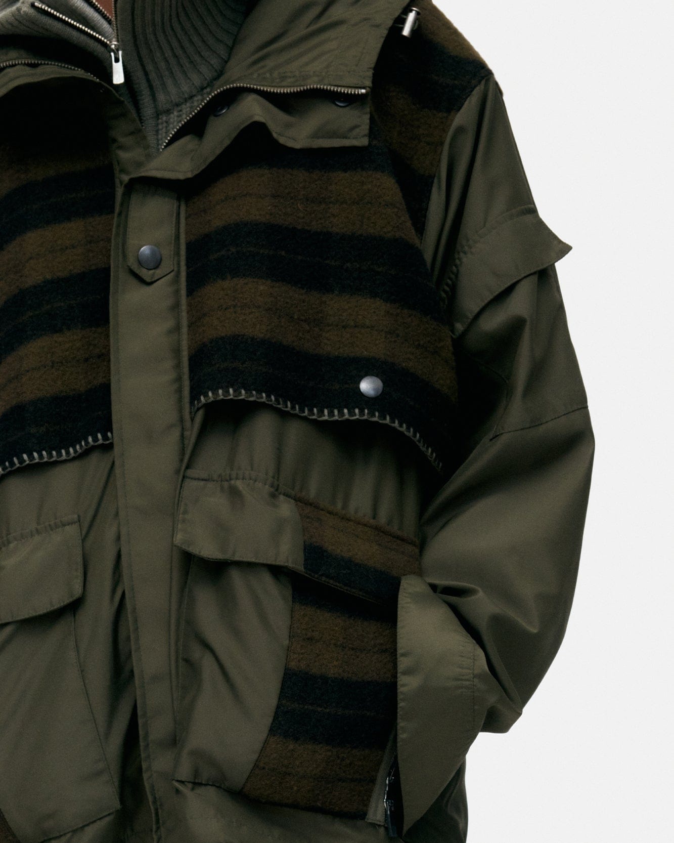 기타 UNISEX CHECK LAYERED JUMPER awa717u(KHAKI)