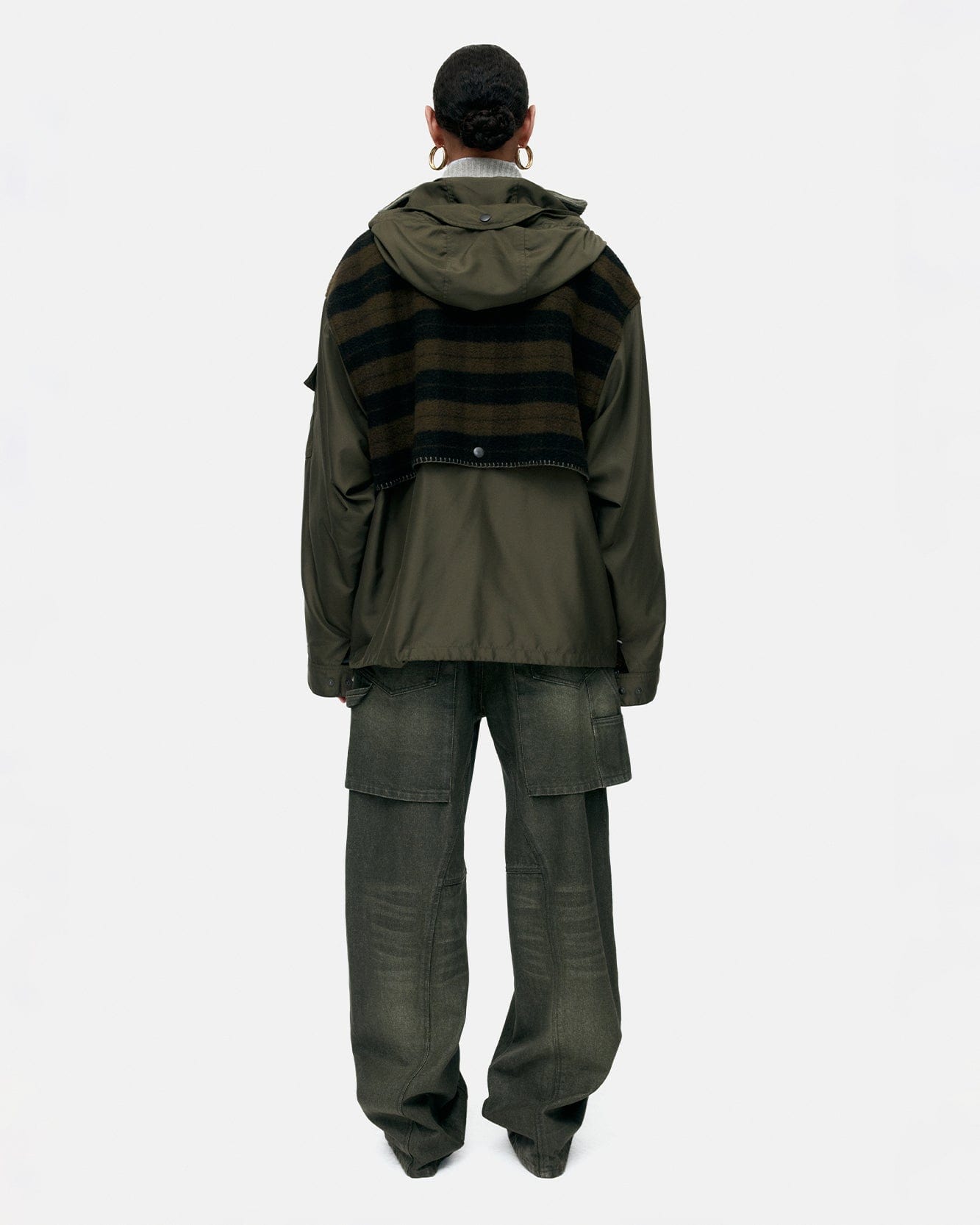 기타 UNISEX CHECK LAYERED JUMPER awa717u(KHAKI)