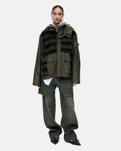 기타 UNISEX CHECK LAYERED JUMPER awa717u(KHAKI)