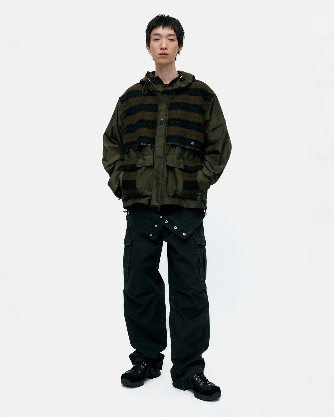 기타 UNISEX CHECK LAYERED JUMPER awa717u(KHAKI)
