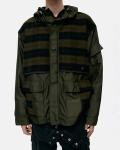 기타 UNISEX CHECK LAYERED JUMPER awa717u(KHAKI)