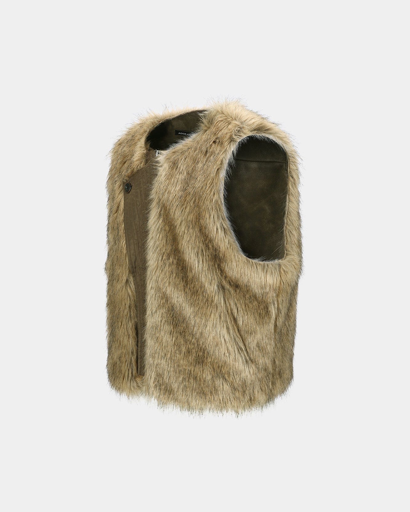 기타 UNISEX CURVED PLACKET REVERSIBLE FAUX-FUR VEST awa722u(BROWN)