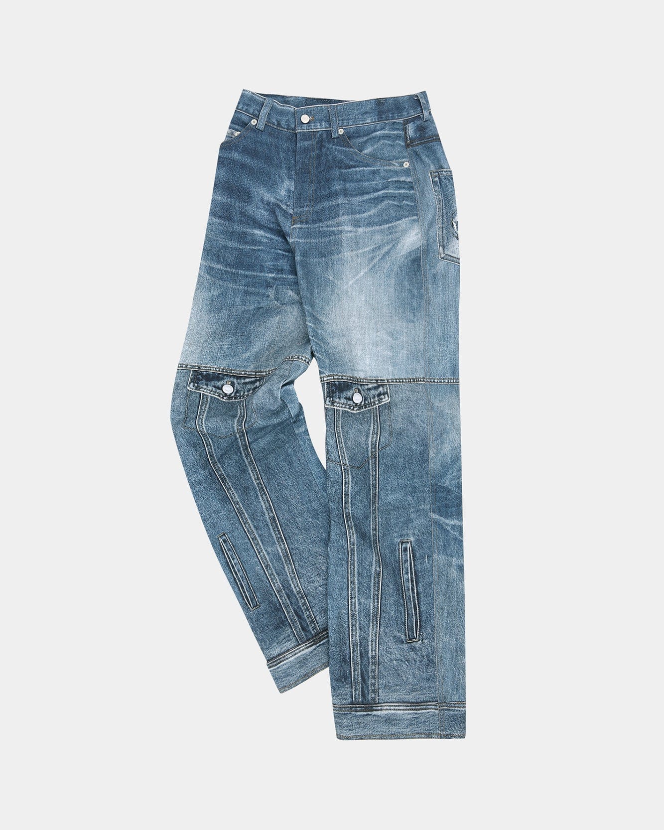 기타 UNISEX CUSTOM-LIKE PRINTED DENIM PANTS apa842u(MID BLUE)