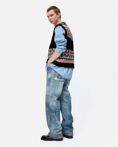 기타 UNISEX CUSTOM-LIKE PRINTED DENIM PANTS apa842u(MID BLUE)