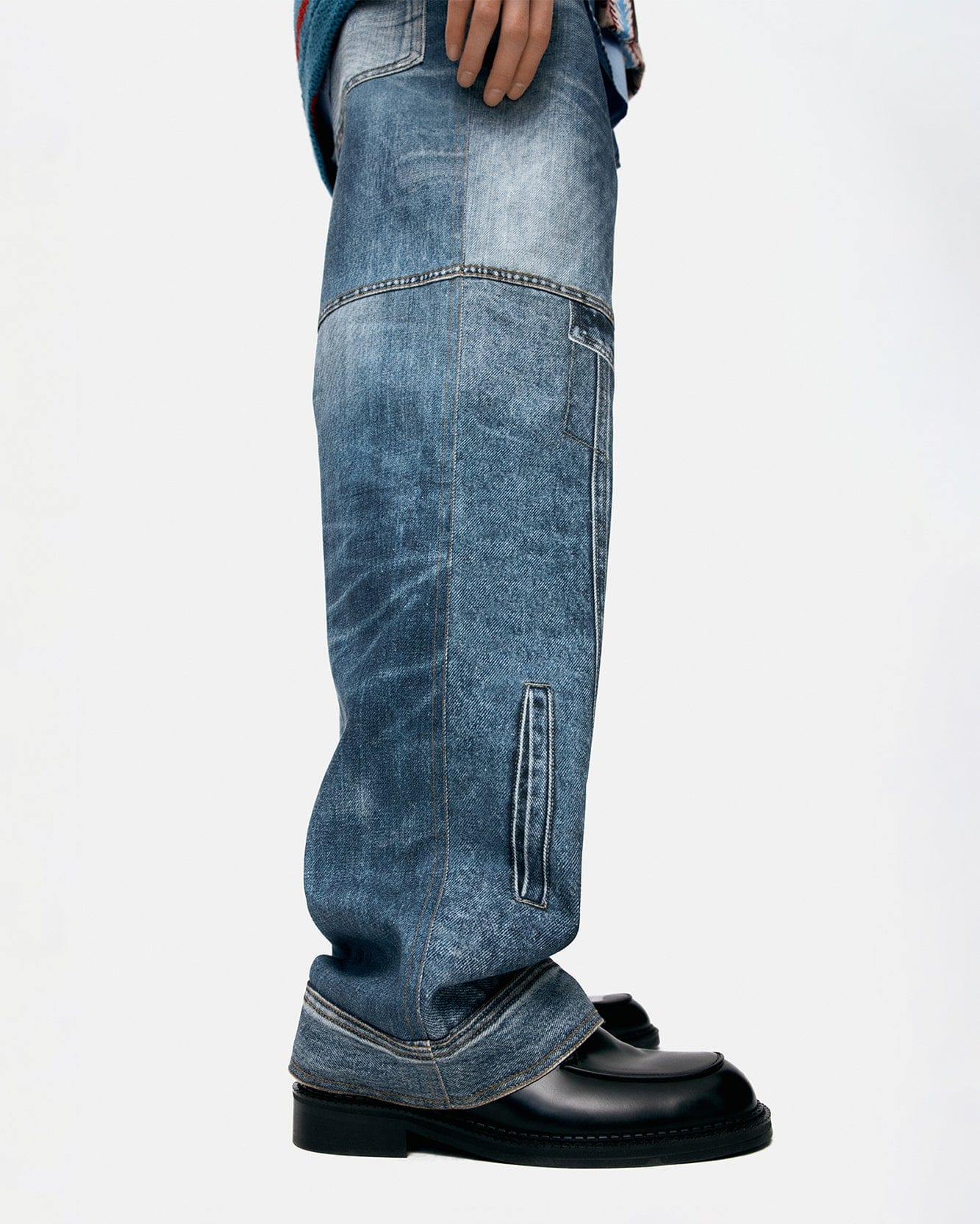 기타 UNISEX CUSTOM-LIKE PRINTED DENIM PANTS apa842u(MID BLUE)