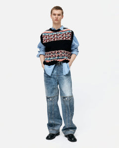 기타 UNISEX CUSTOM-LIKE PRINTED DENIM PANTS apa842u(MID BLUE)