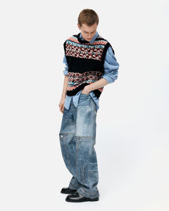 기타 UNISEX CUSTOM-LIKE PRINTED DENIM PANTS apa842u(MID BLUE)