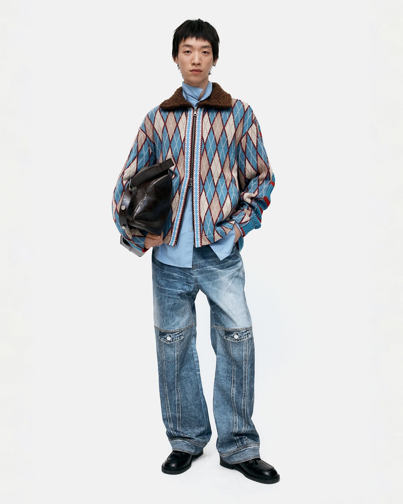 기타 UNISEX CUSTOM-LIKE PRINTED DENIM PANTS apa842u(MID BLUE)