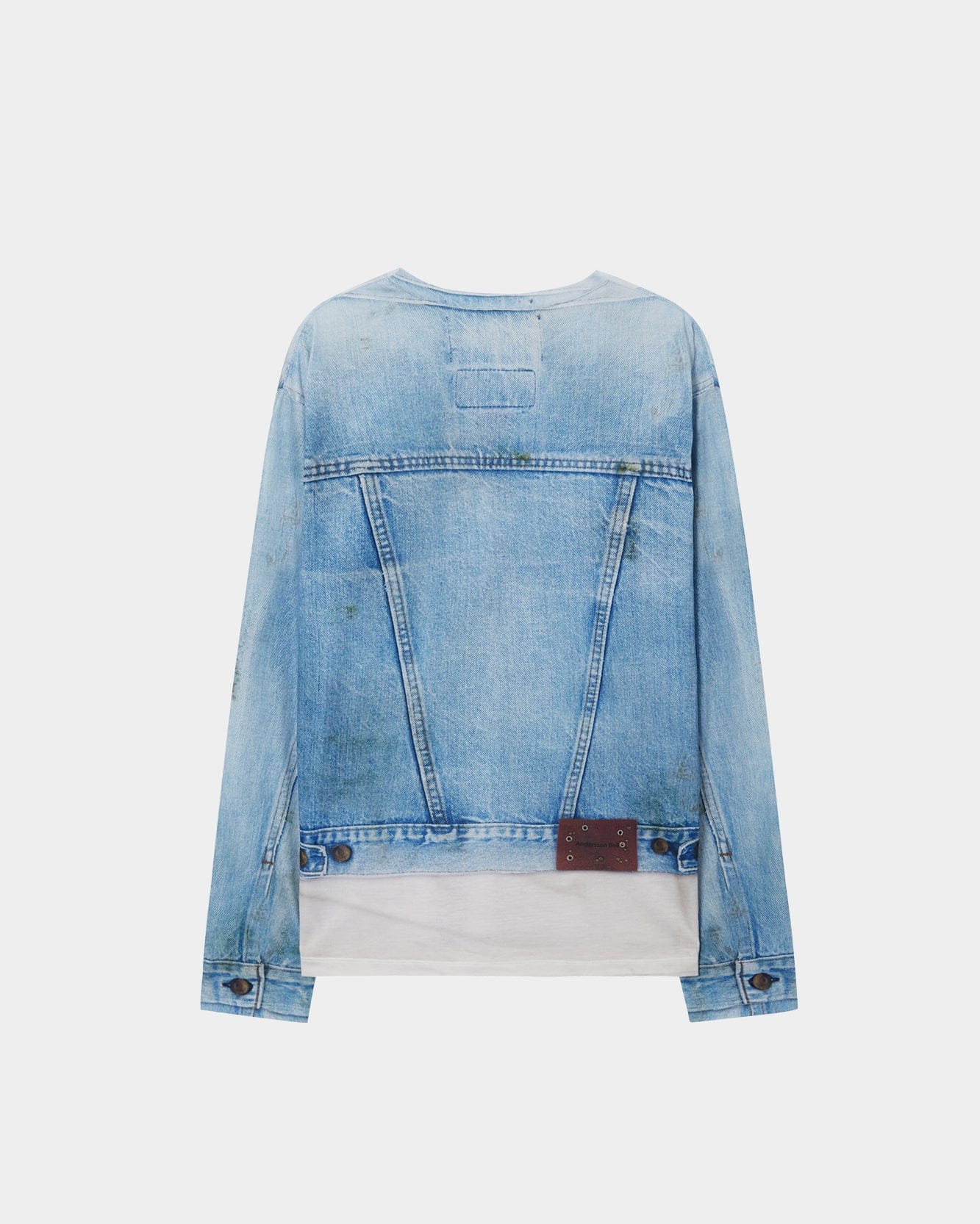 RESTOCK] UNISEX DENIM JACKETED TROMPE-L'OEIL L/S T-SHIRT atb1548u