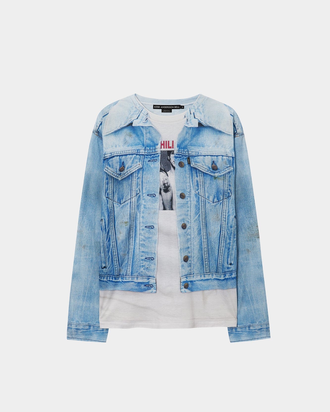 RESTOCK] UNISEX DENIM JACKETED TROMPE-L'OEIL L/S T-SHIRT atb1548u