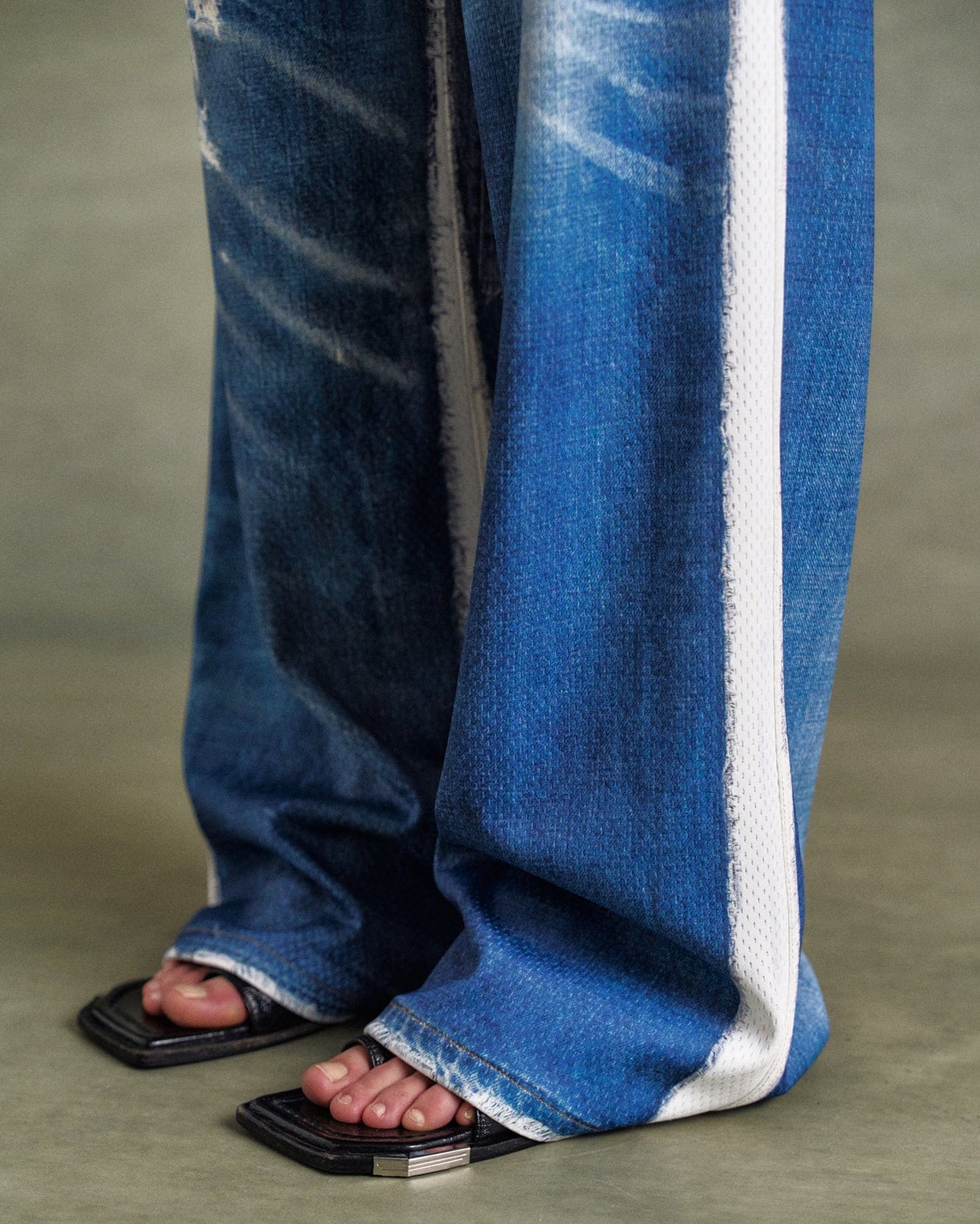 기타 UNISEX DENIM TROMPE LOEIL MESH PANTS apa828u(BLUE)