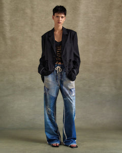기타 UNISEX DENIM TROMPE LOEIL MESH PANTS apa828u(BLUE)