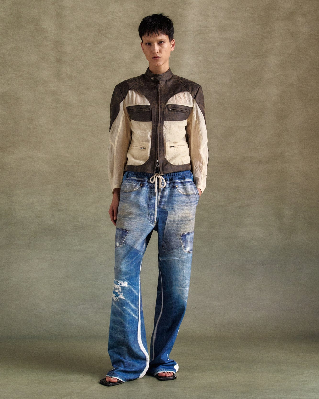 기타 UNISEX DENIM TROMPE LOEIL MESH PANTS apa828u(BLUE)