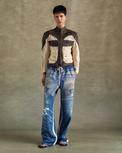 기타 UNISEX DENIM TROMPE LOEIL MESH PANTS apa828u(BLUE)